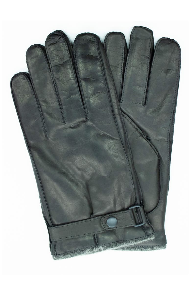 Nappa Leather Belted Gloves, Main, color, TARMAC