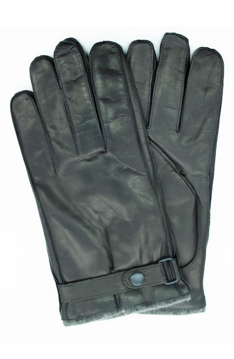 Portolano Nappa Leather Belted Gloves, Main, color, Tarmac