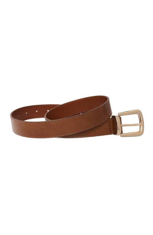 Maje Leather Belt With Square Buckle In Brown
