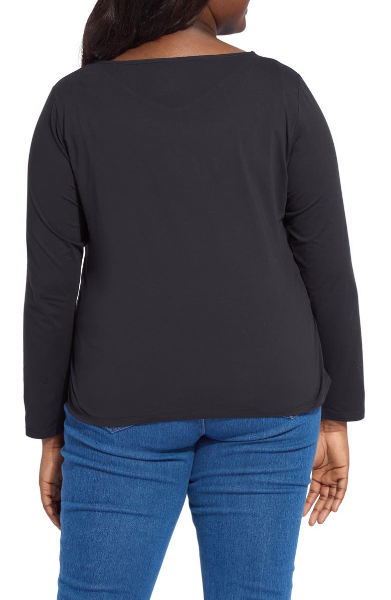 Lysse ntial V-Neck Long Sleeve Top, Alternate, color, Black