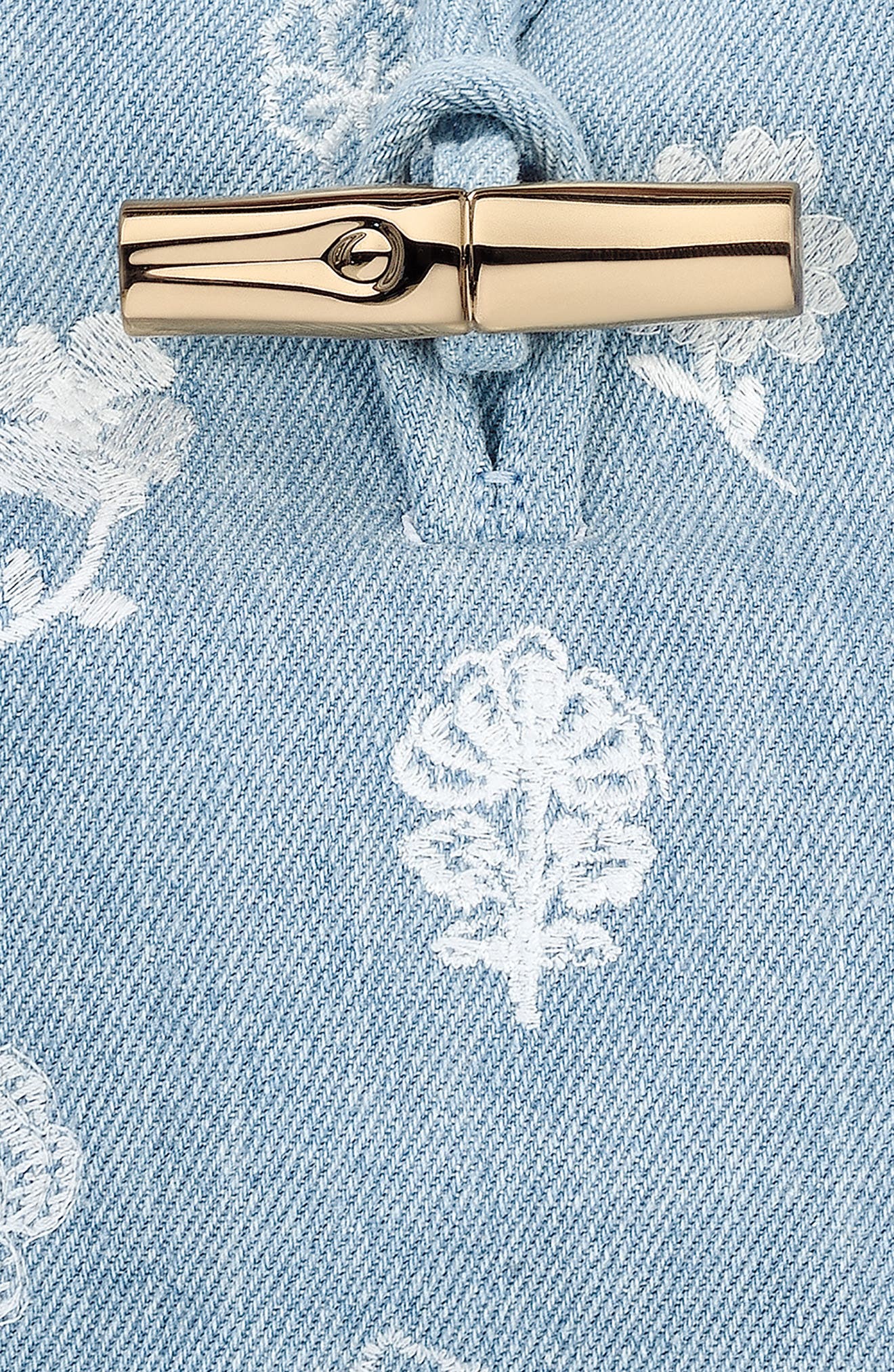 Longchamp Extra Small Le Roseau Denim Bucket Bag, Alternate, color, 