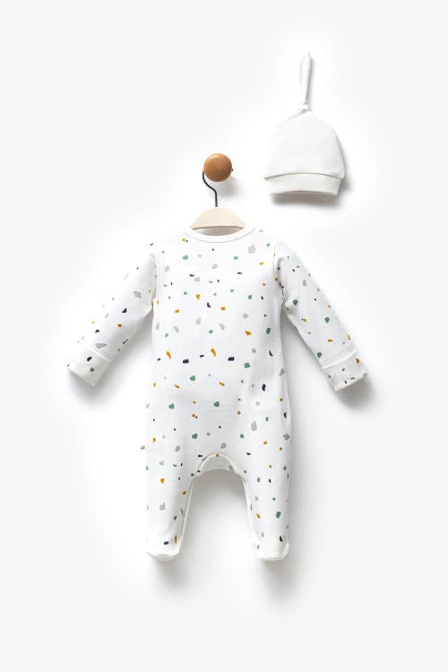 Moi Noi Polka Dot One-piece Set In White
