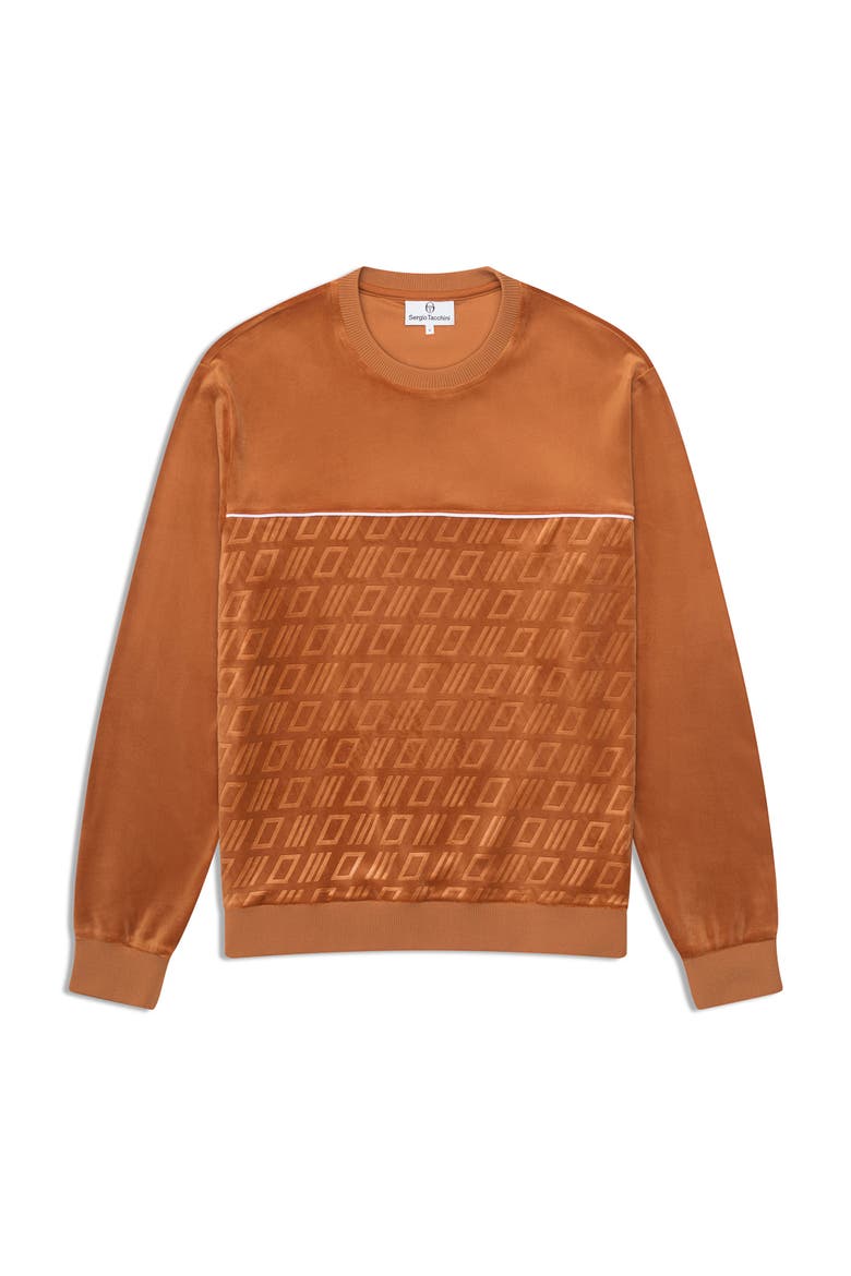 Bandiera Debossed Velour Crewneck, Alternate, color, SUGAR ALMOND