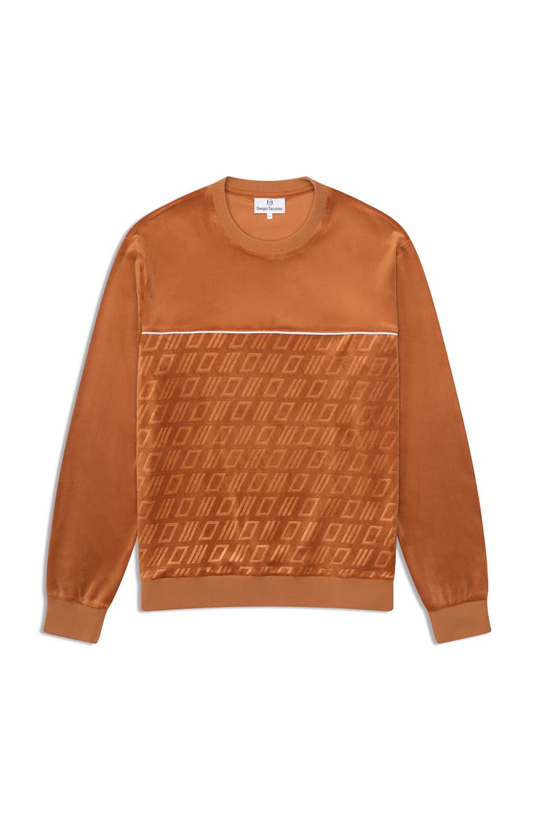 Sergio Tacchini Bandiera Debossed Velour Crewneck, Alternate, color, Sugar Almond