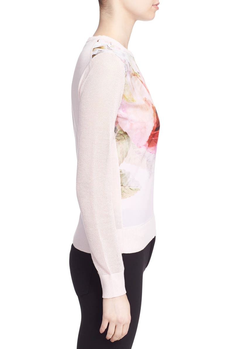 Ted Baker London 'Indiah' Print Front Crewneck Sweater, Alternate, color,