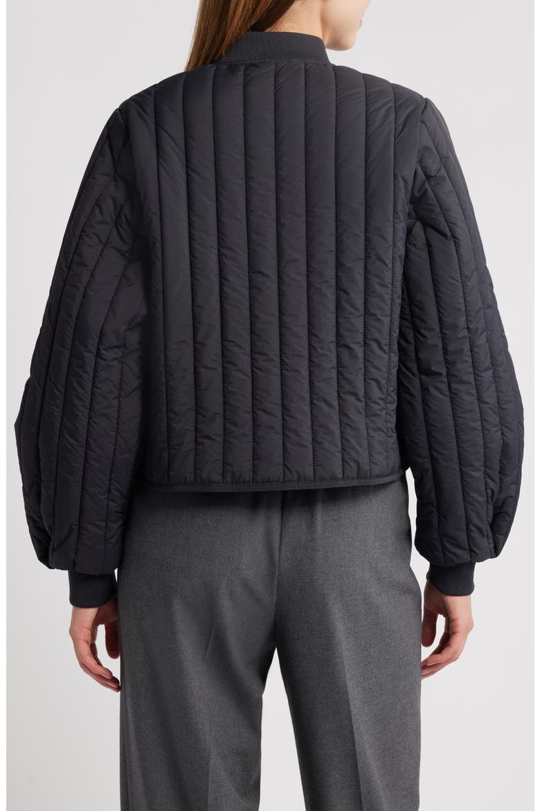 Banja Water Resistant Channel Quilted Bomber Jacket, Alternate, color, NAVY