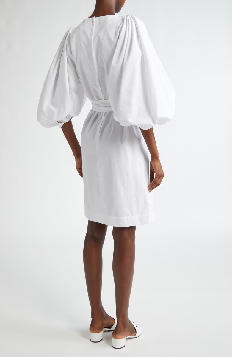 Dolce&Gabbana Puff Sleeve Cotton Poplin Shift Dress, Alternate, color, 