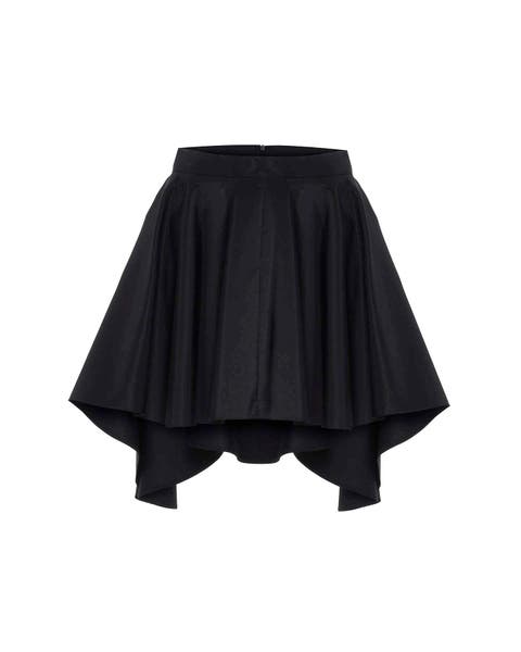 Theia Taffeta Hi-Low Skirt