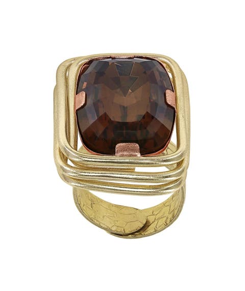 To The Max Cushion-Cut Crystal Cocktail Ring