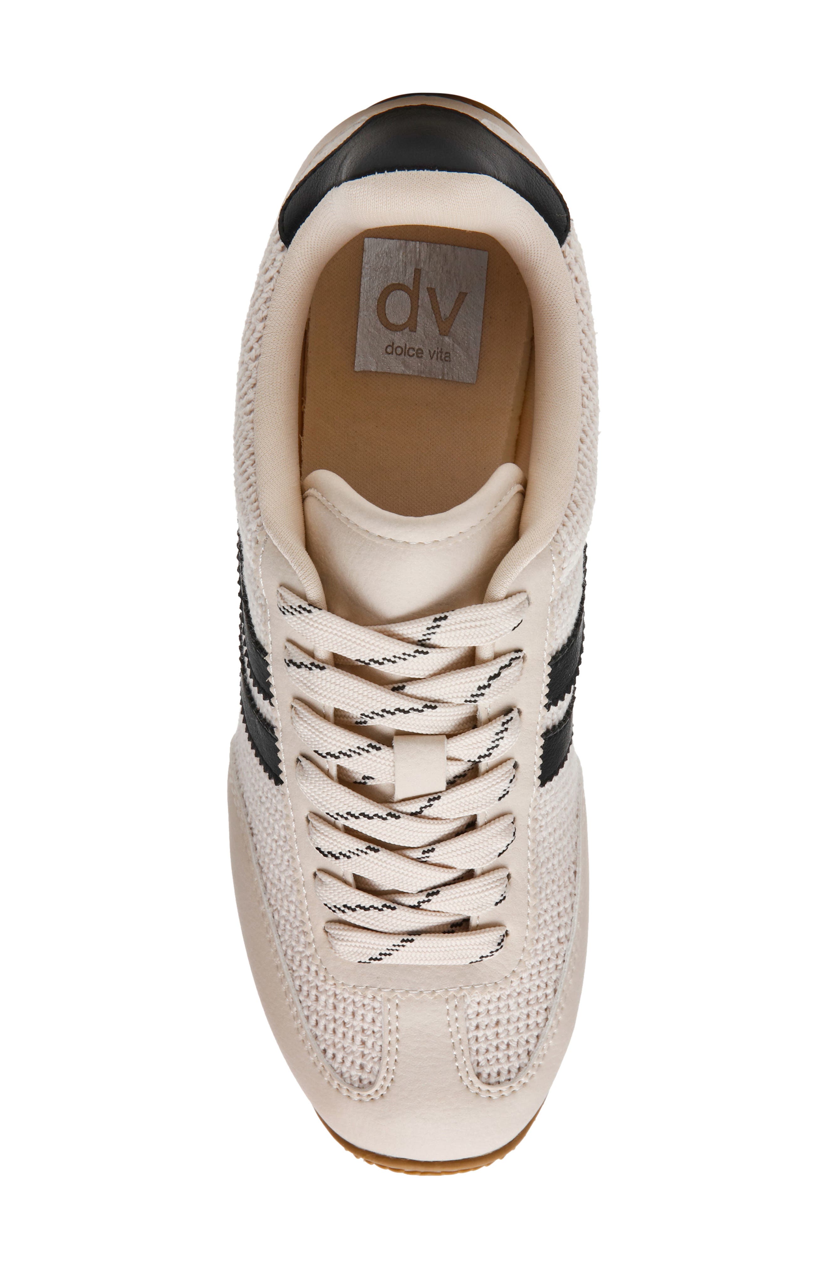DV by Dolce Vita Goalie Sneaker, Alternate, color, Black White Woven
