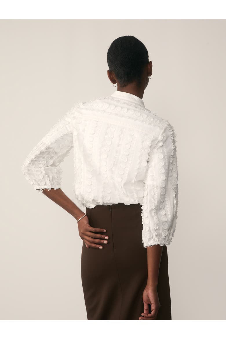 Nola Mandarin Collar Blouse, Alternate, color, White