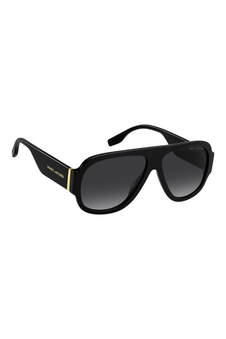 59mm Gradient Pilot Sunglasses, Alternate, color, BLACK