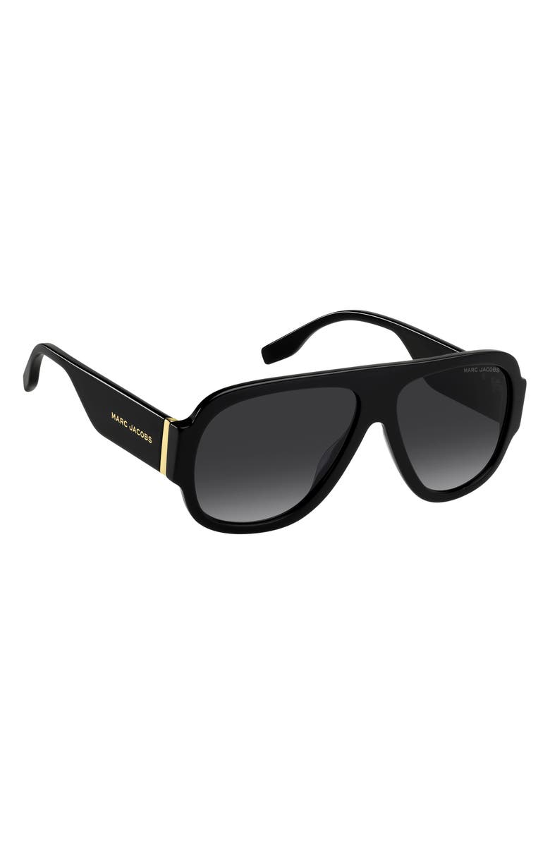 Marc Jacobs 59mm Gradient Pilot Sunglasses, Alternate, color, Black