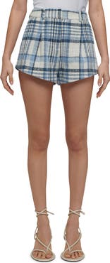 Derek Lam 10 Crosby Vadella Plaid Cotton Blend Shorts