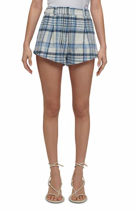 Derek Lam 10 Crosby Vadella Plaid Cotton Blend Shorts