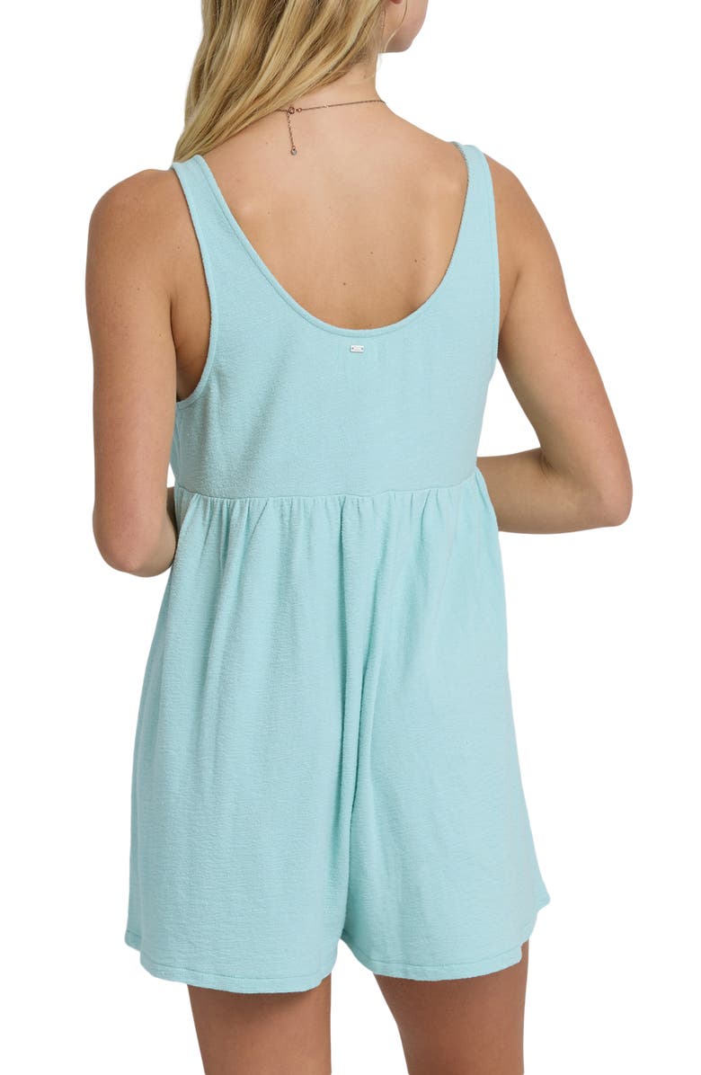 Billabong Easy Does It Cover-Up Romper, Alternate, color, Aqua Sea
