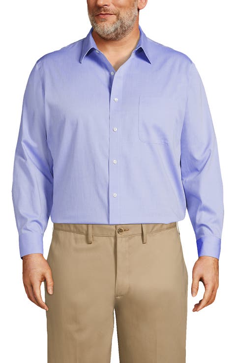 Solid No Iron Supima Pinpoint Straight Collar Dress Shirt