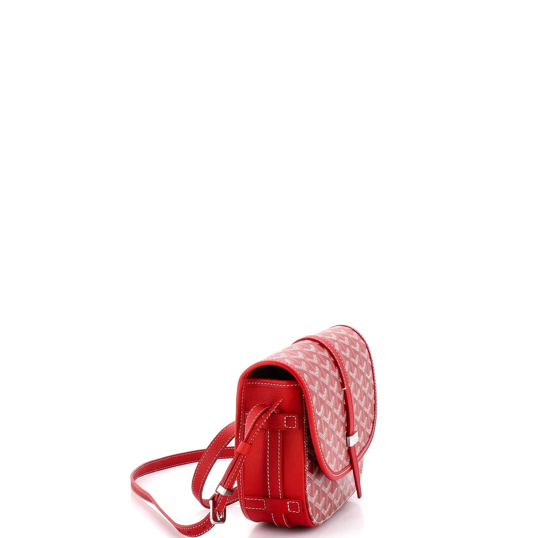 Pre-Owned Goyard Belvedere II Messenger Bag Coated Canvas PM, Alternate, color, Red