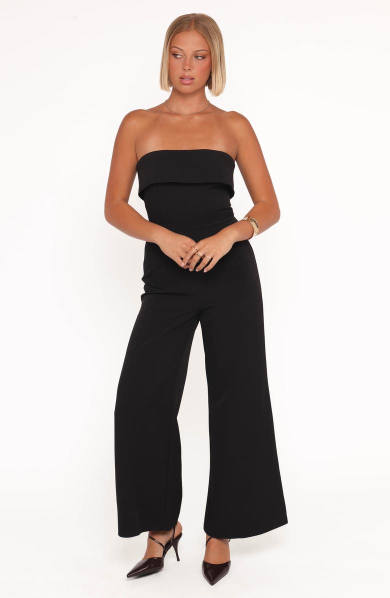 Petal & Pup Danni Strapless Wide Leg Jumpsuit, Alternate, color, Black