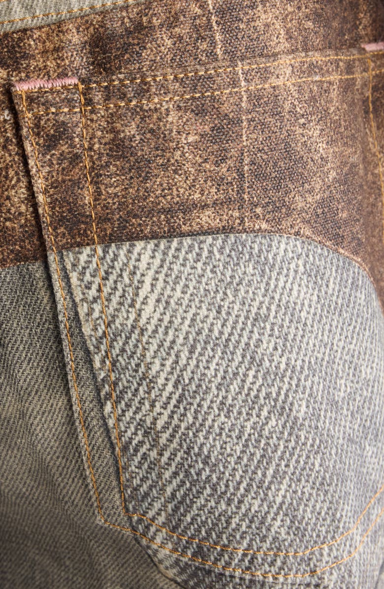 Acne Studios Regular Fit Chaps Trompe l'Oeil Jeans, Alternate, color, Blue/ Brown