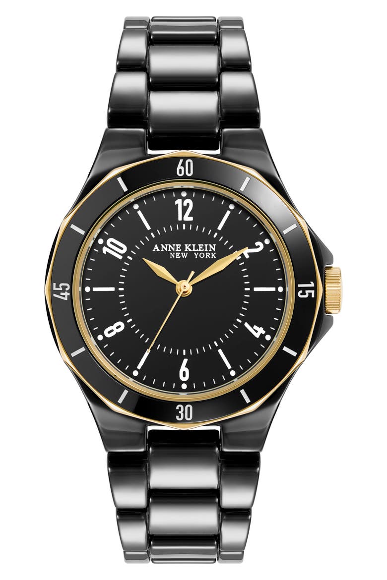 Two-Tone Bracelet Watch, 35mm, Main, color, BLACK