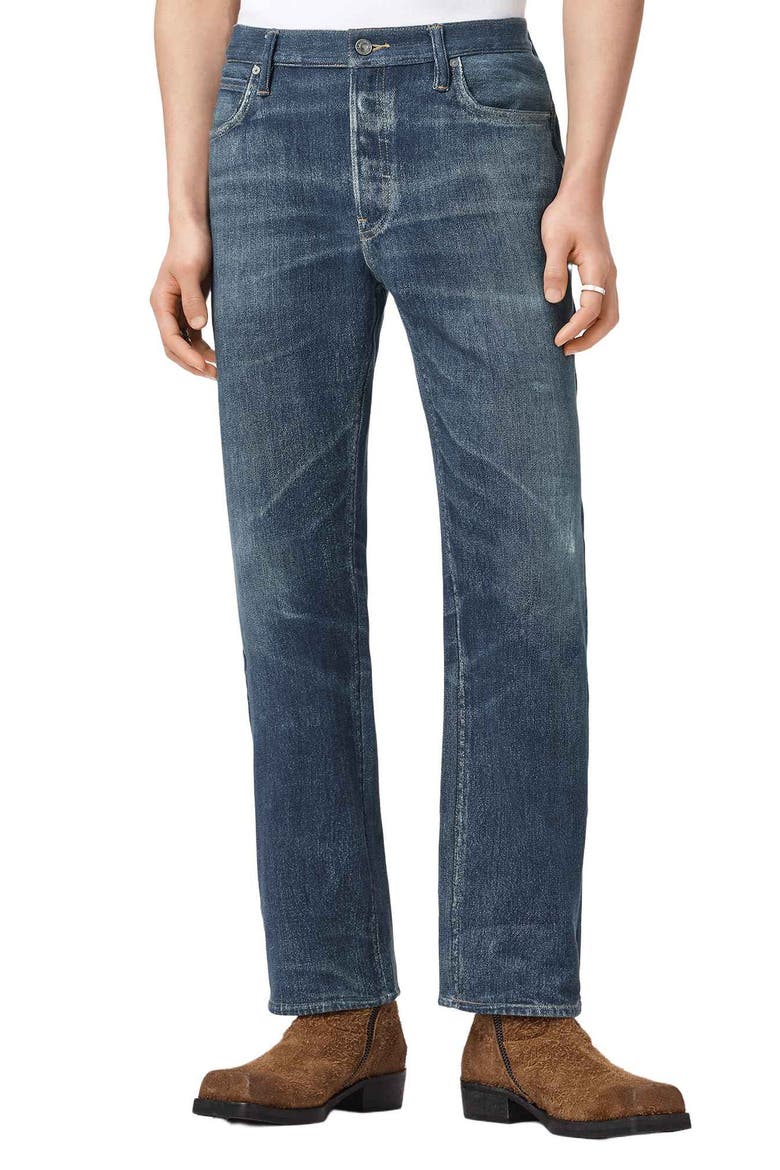 Bead Straight Leg Illusion Organic Cotton Trousers, Main, color, ILLUSION INDIGO