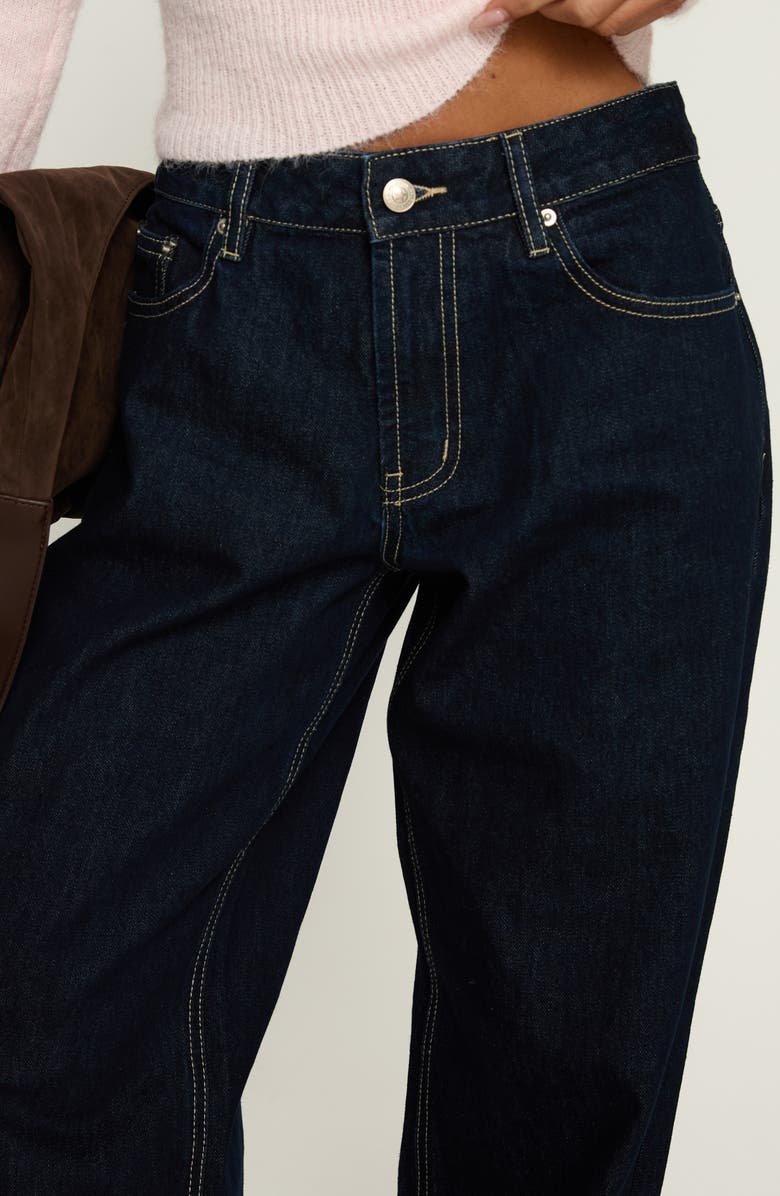 Princess Polly Serenitia Relaxed Jeans, Alternate, color, Dark Raw Wash