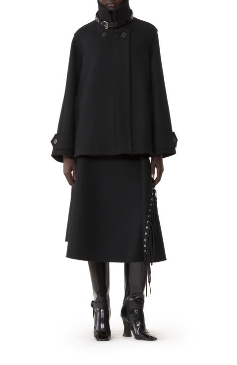 Fringed Skirt In Double-Faced Cashmere Wool