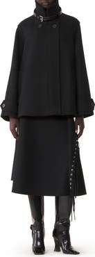 Lanvin Fringed Skirt In Double-Faced Cashmere Wool