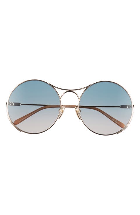 58mm Gradient Round Sunglasses