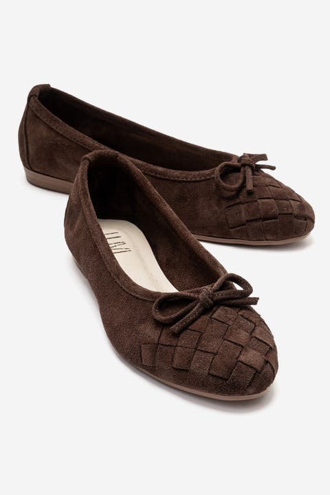 Nopos Leather Cap Toe Ballet Flat