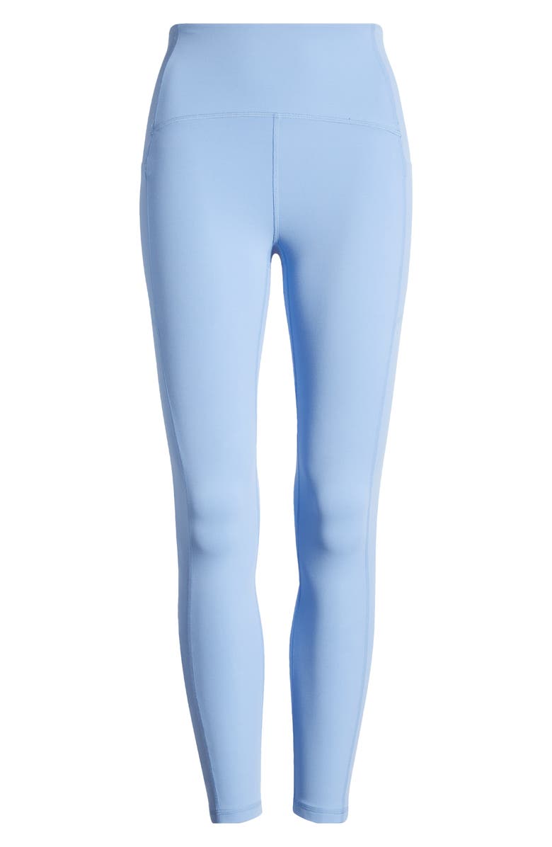 Zella Studio Luxe High Waist Pocket 7/8 Leggings, Alternate, color, Blue Azurine