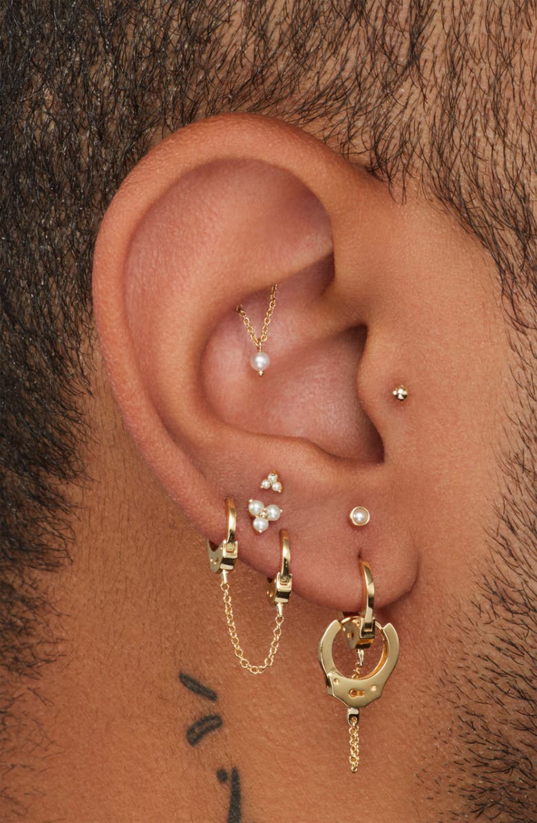 MARIA TASH Handcuff Chain Multi Piercing Hoop Earring, Alternate, color, 