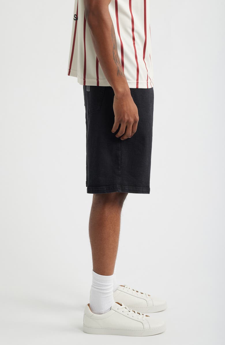 SANTO STUDIO Newport Cotton Denim Shorts, Alternate, color, Black Stone Washed