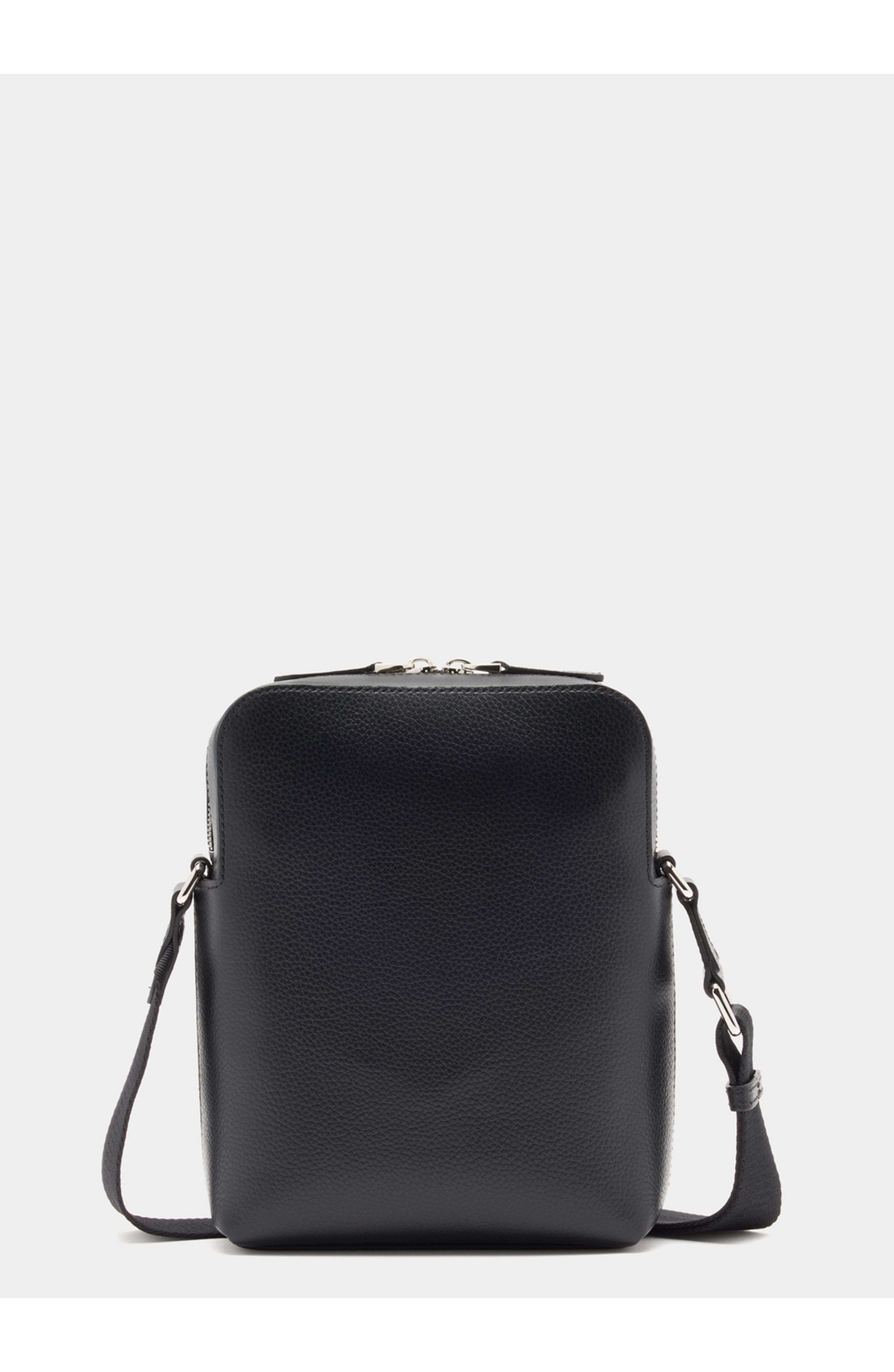 Bally Capitol Crossbody Bag in Grained Bovine Leather, Alternate, color, Black+Palladio