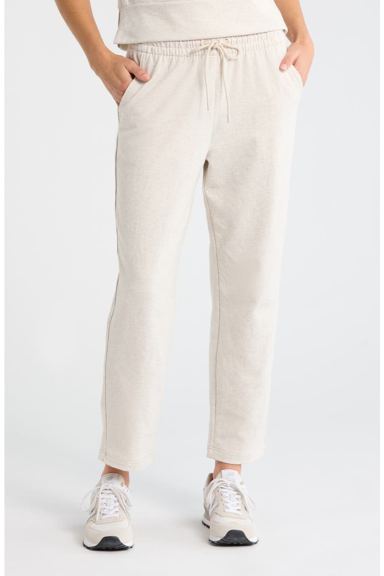 Tempo Terry Ankle Pants, Main, color, IVORY BIRCH OATMEAL HEATHER