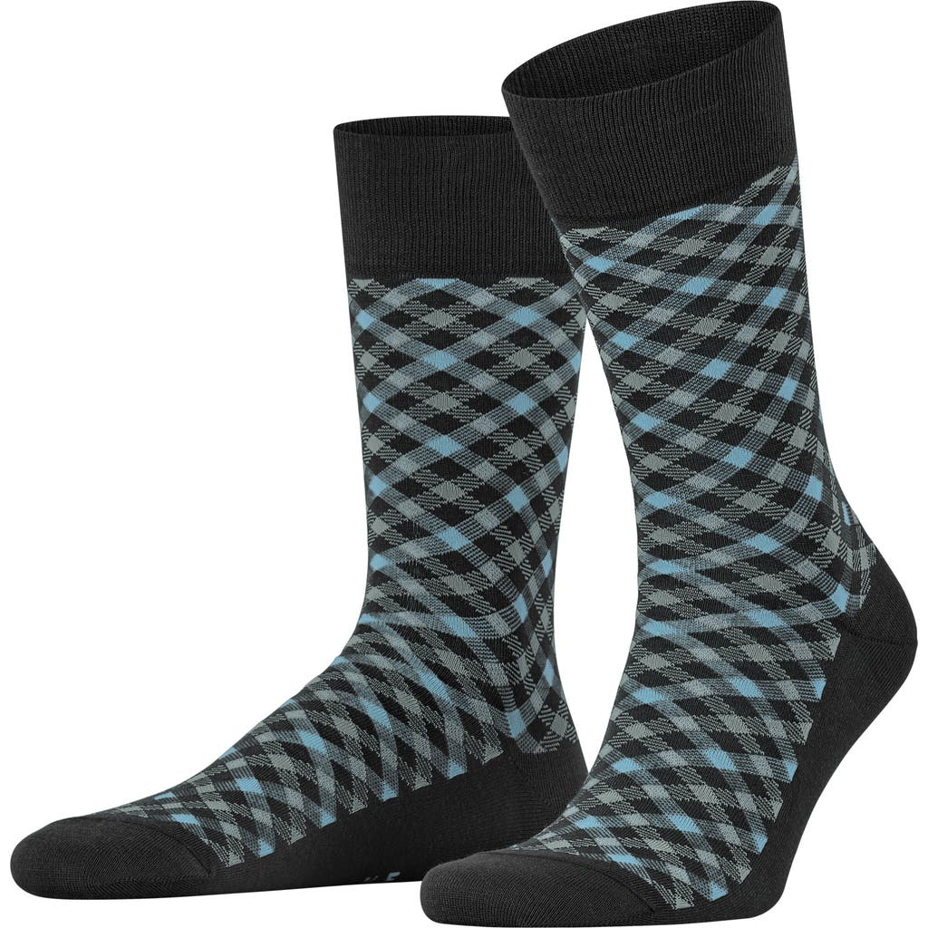 Falke Smart Check Dress Socks In Black