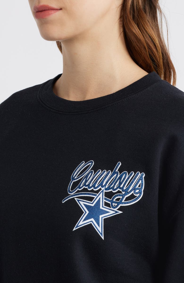 Junk Food Cowboys Glitter Cotton Blend Sweatshirt, Alternate, color, Black