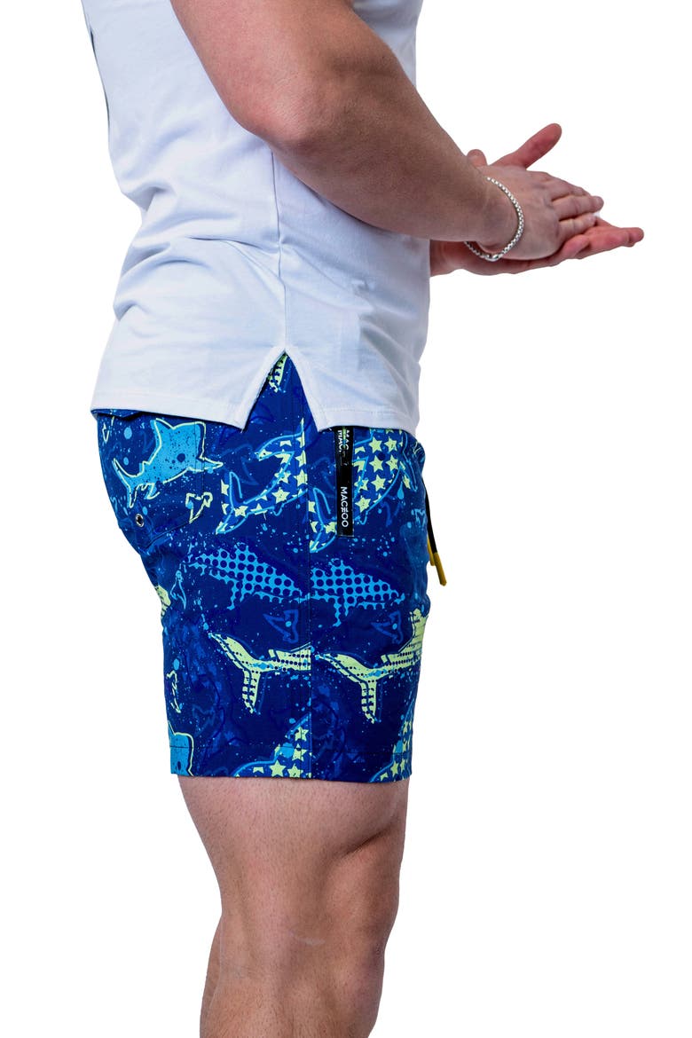 Lion Shark Blue Swim Trunks, Alternate, color, BLUE