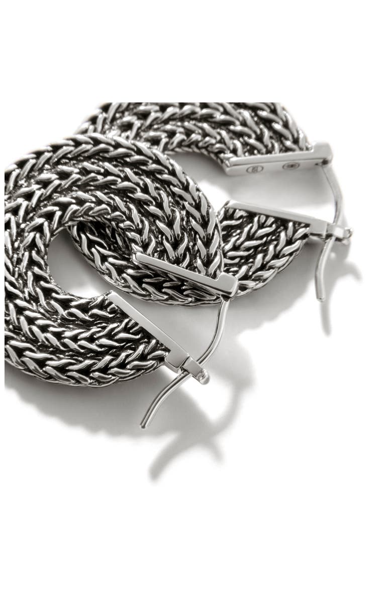 Rata Chain Hoop Earrings, Sterling Silver, Alternate, color, SILVER