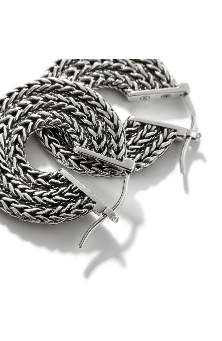 John Hardy Rata Chain Hoop Earrings, Sterling Silver, Alternate, color,