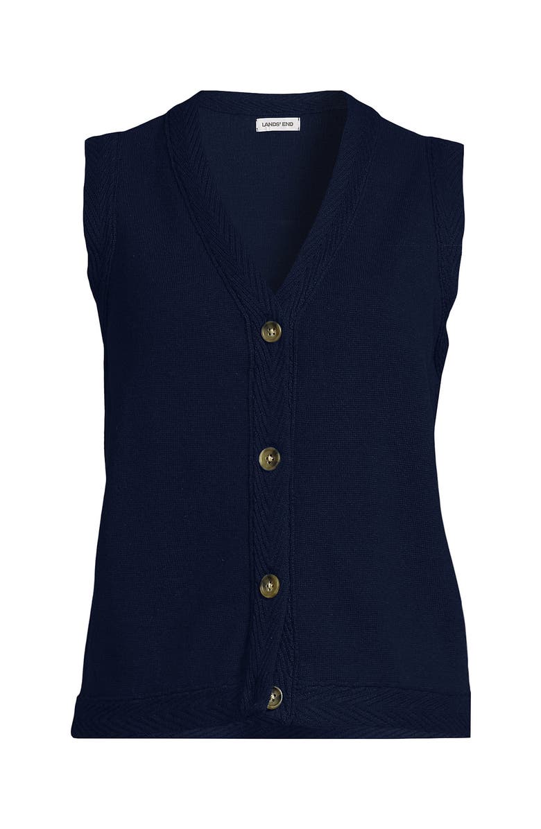 Lands' End Milano Sweater Vest, Alternate, color, Deep Sea Navy