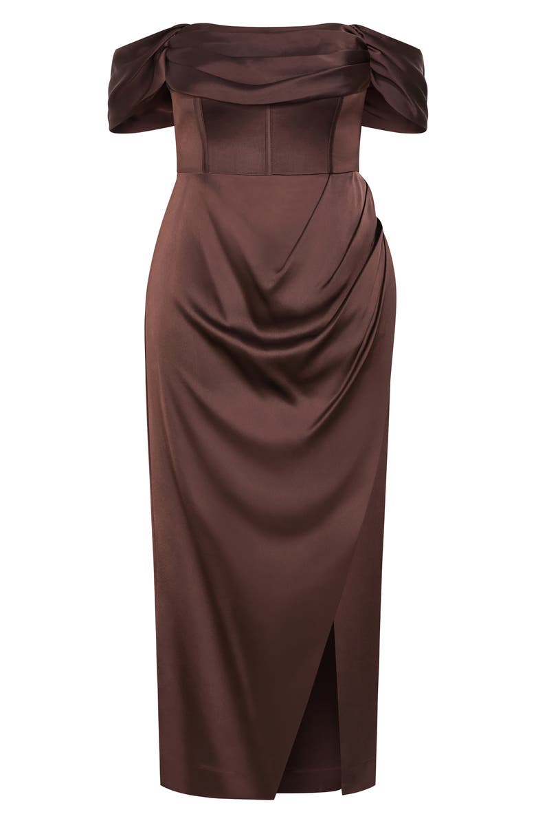 City Chic Forbidden Love Off the Shoulder Maxi Dress, Alternate, color,