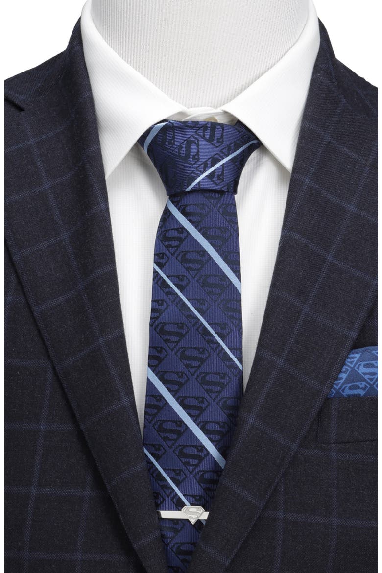 Superman Silk Tie, Alternate, color, BLUE