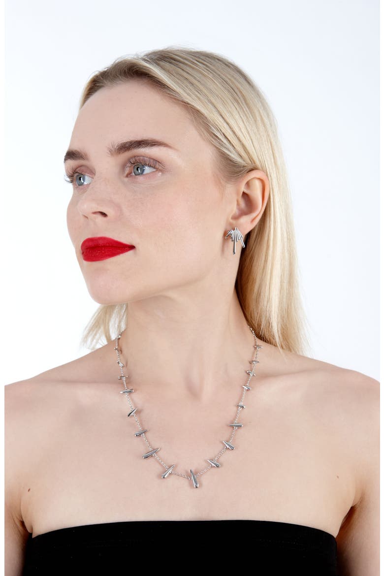 Shard Station Necklace, Alternate, color, Sterling Silver