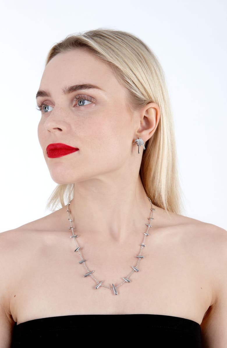 Lucy Quartermaine Shard Station Necklace, Alternate, color, Sterling Silver