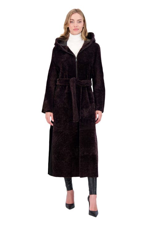 Reversible Textured Shearling Lamb Coat