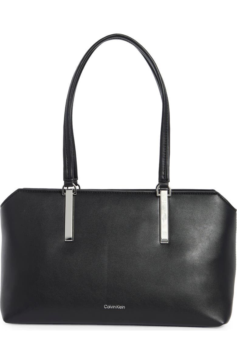 Calvin Klein Lori Top Handle Shoulder Bag, Main, color, Black Silver