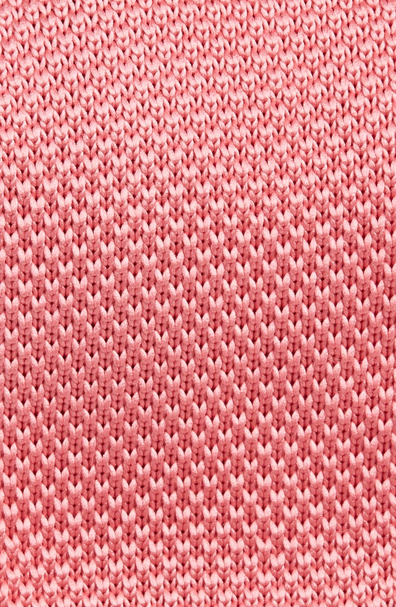 CLIFTON WILSON Salmon Silk Knit Tie, Alternate, color, Pink