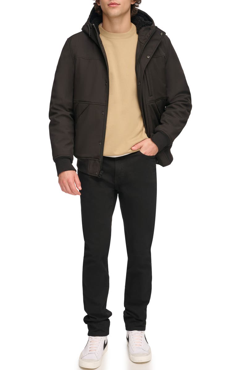 Levi's<sup>®</sup> Faux Shearling Lined Soft Shell Bomber Jacket, Alternate, color,